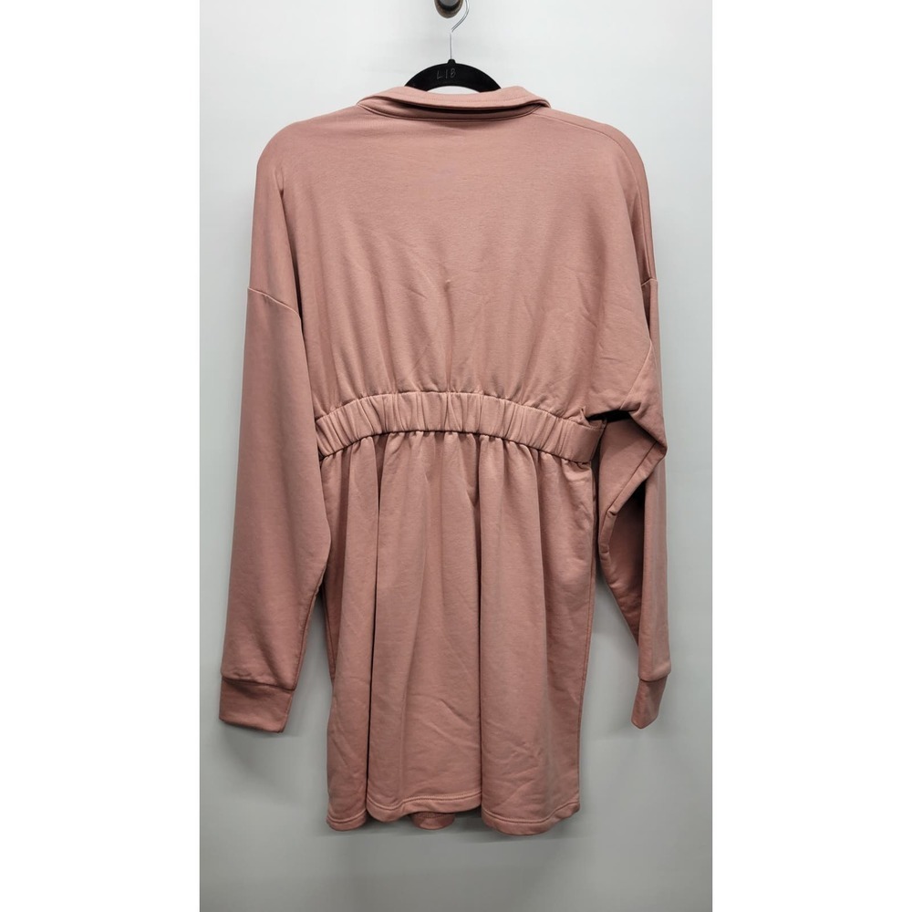 Topshop Zip Collar Cinched Waist Dress Pink - Picture 2 of 8